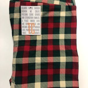 LuLaRoe Holiday Plaid Leggings- TC